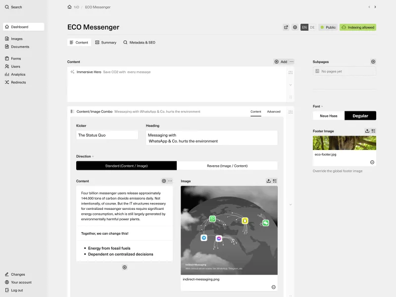 Backend screenshot of 1io.com