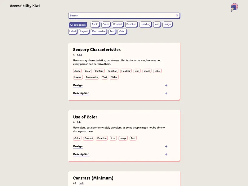 Screenshot of access.kiwi