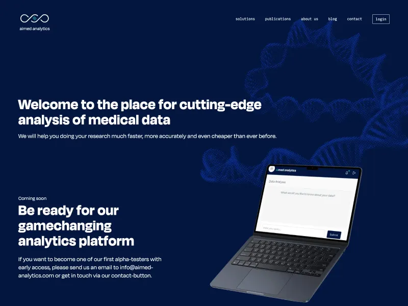 Screenshot of aimed-analytics.com