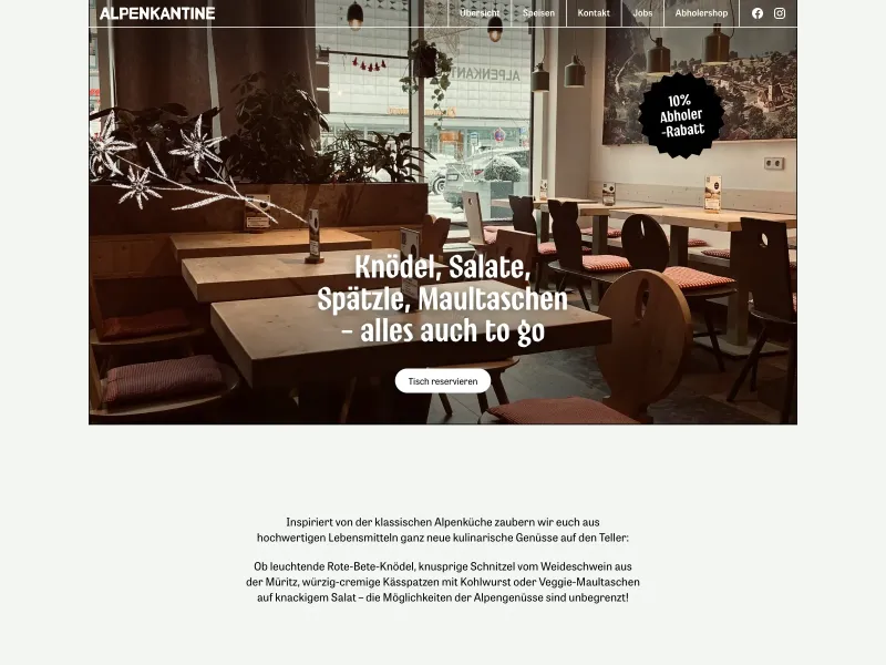 Screenshot of alpenkantine.de