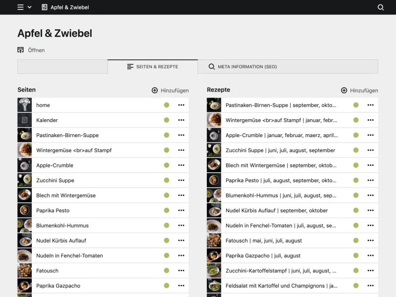 Backend screenshot of apfel-zwiebel.de