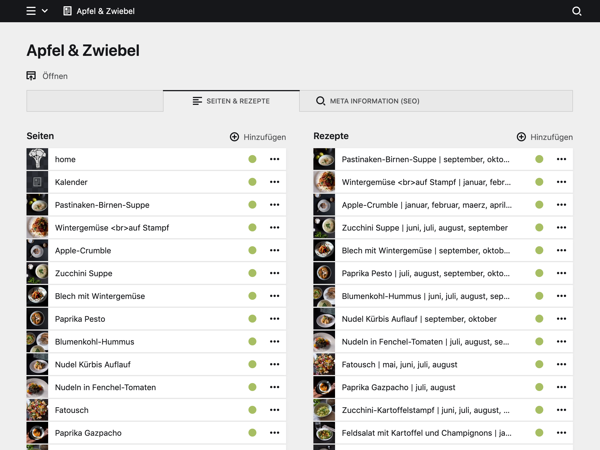 Backend screenshot of apfel-zwiebel.de