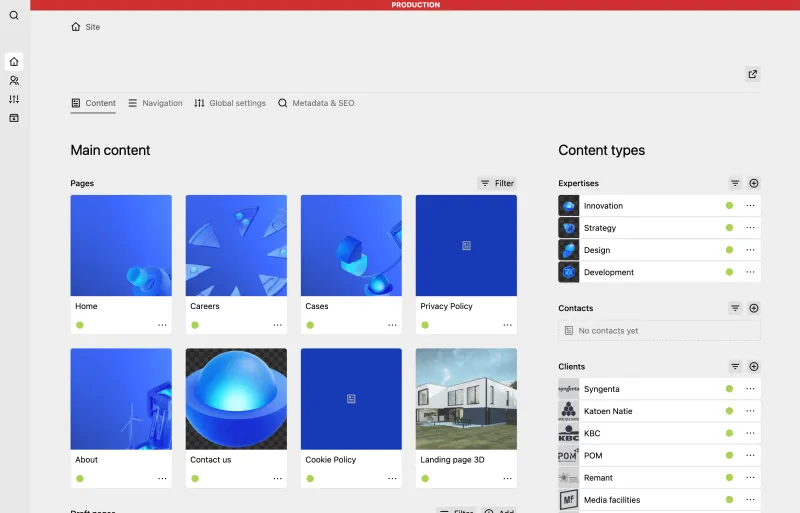 Backend screenshot of artcoresociety.com