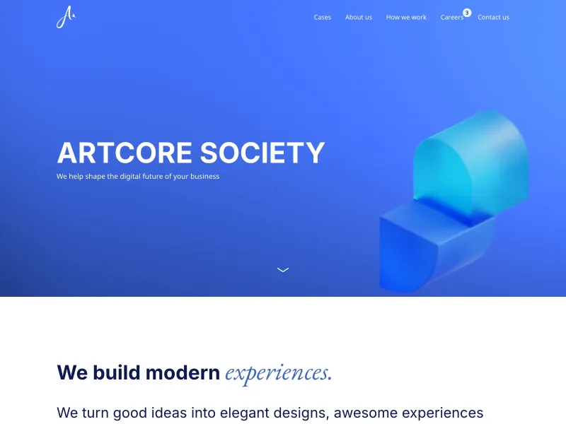 Screenshot of artcoresociety.com