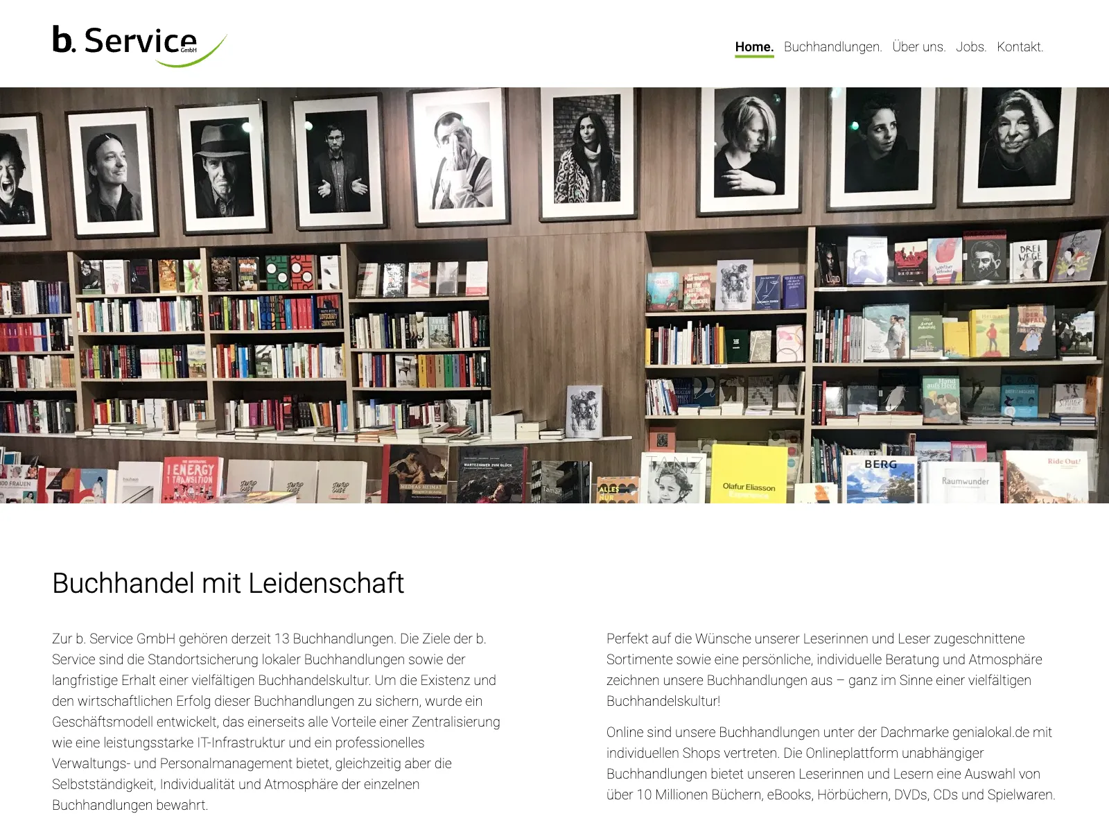 Frontend screenshot of bservice.gmbh