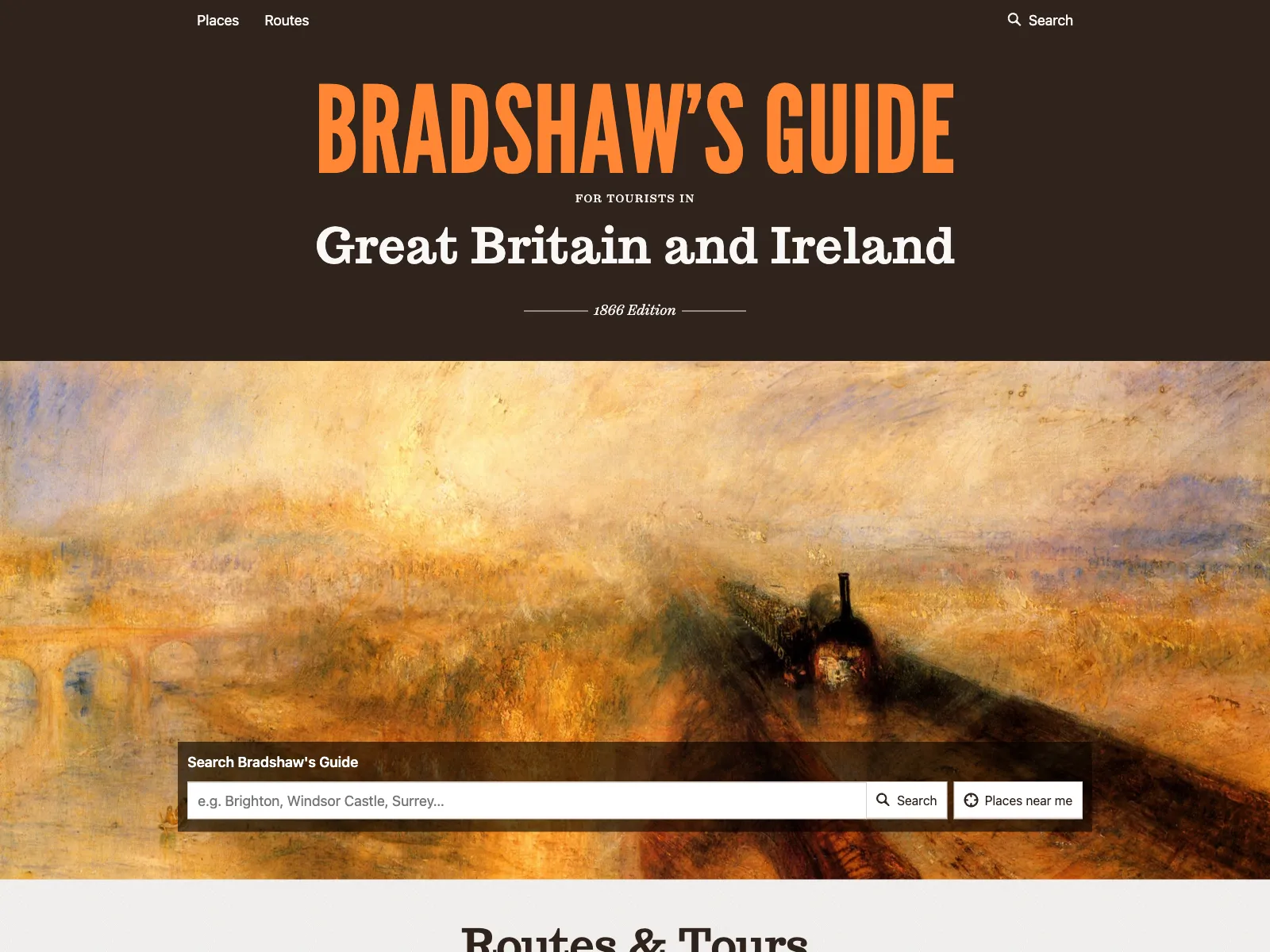 Frontend screenshot of bradshaws.guide