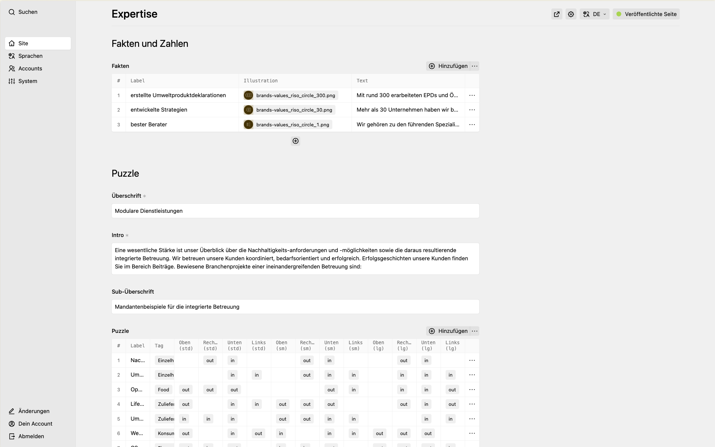 Backend screenshot of brandsandvalues.com