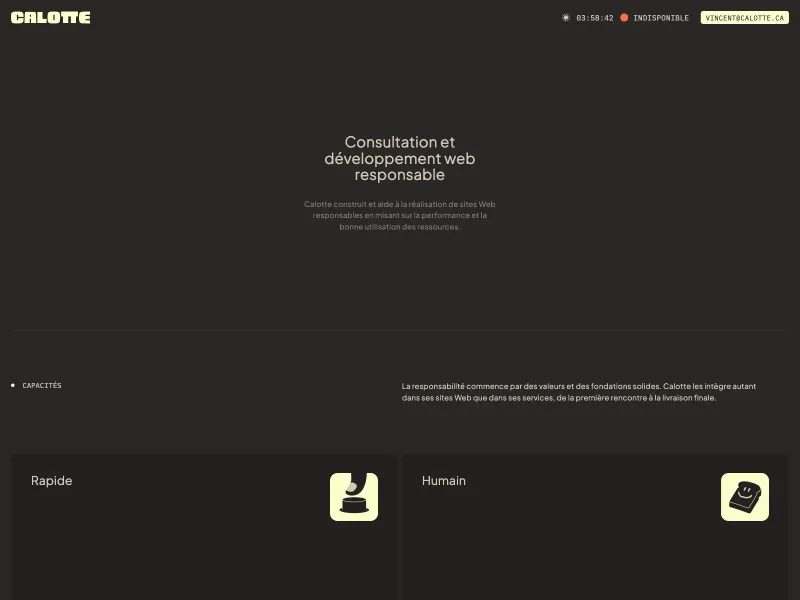 Screenshot of calotte.ca