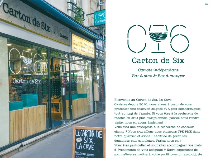 Screenshot of cartondesix.fr