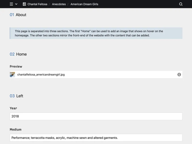 Panel screenshot of chantalfeitosa.com