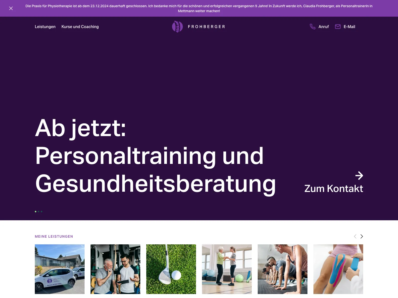 Frontend screenshot of claudia-frohberger.de