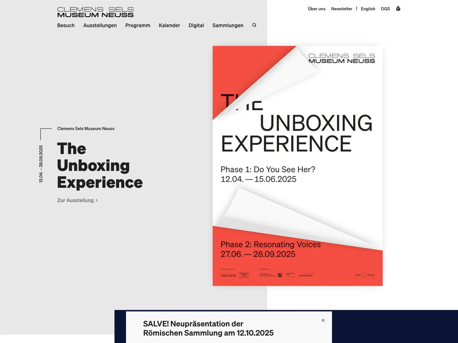 Frontend screenshot of clemens-sels-museum-neuss.de