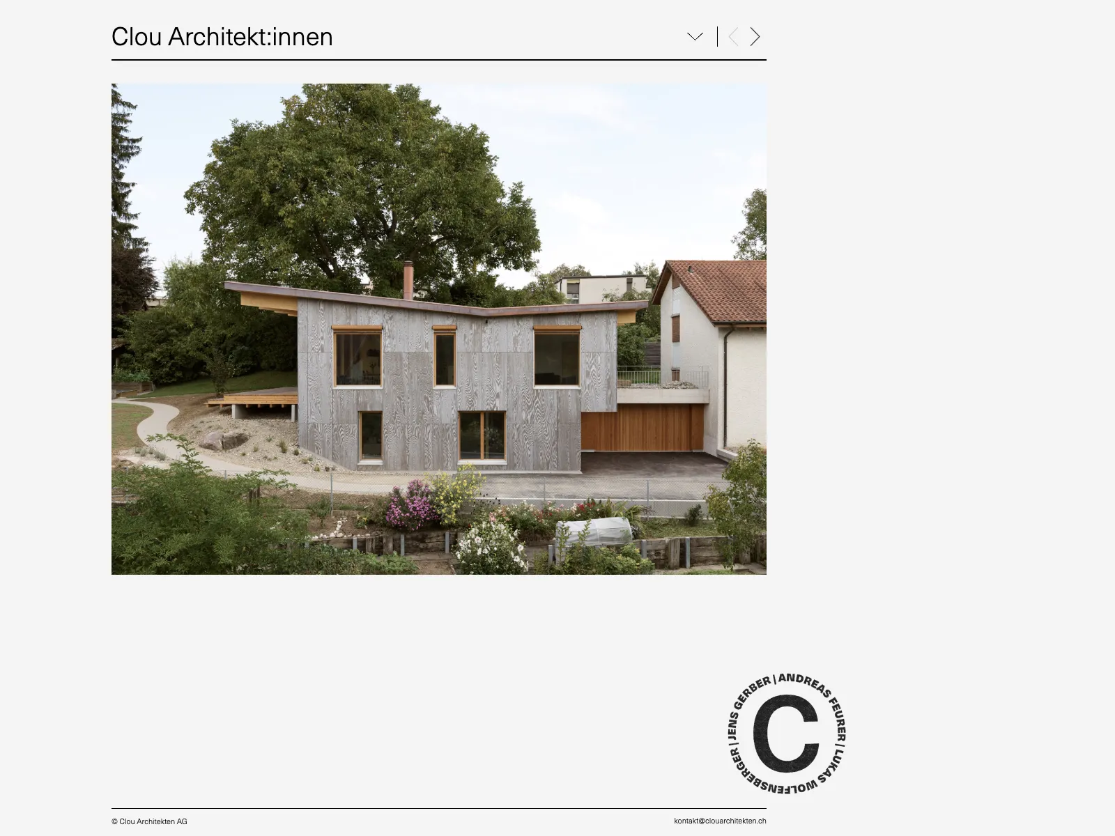Frontend screenshot of clouarchitekten.ch