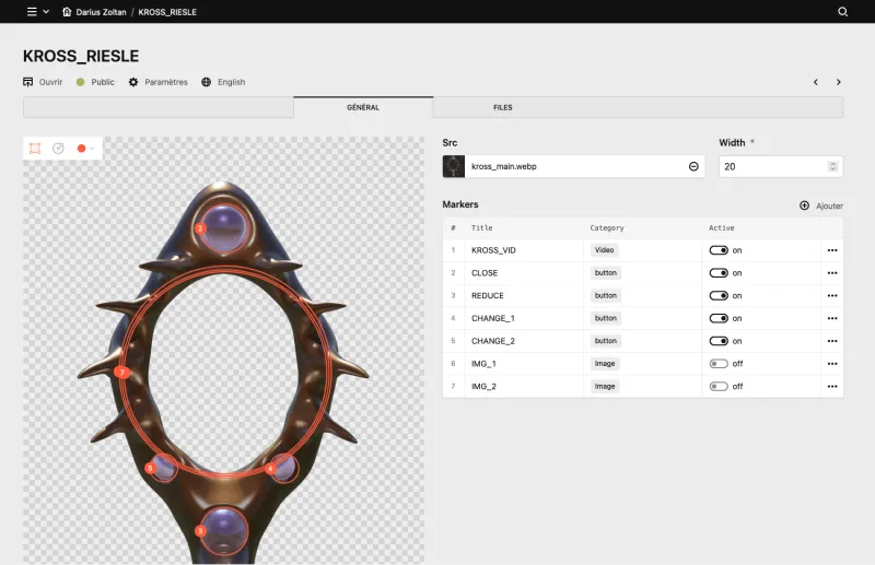 Backend screenshot of dariuszoltan.xyz