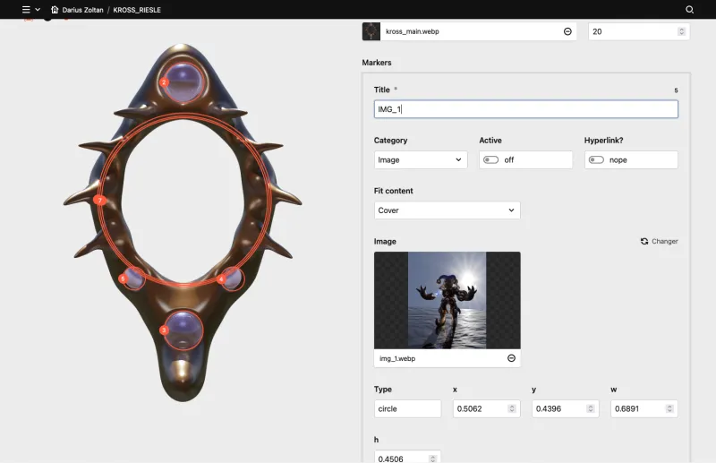 Backend screenshot of dariuszoltan.xyz