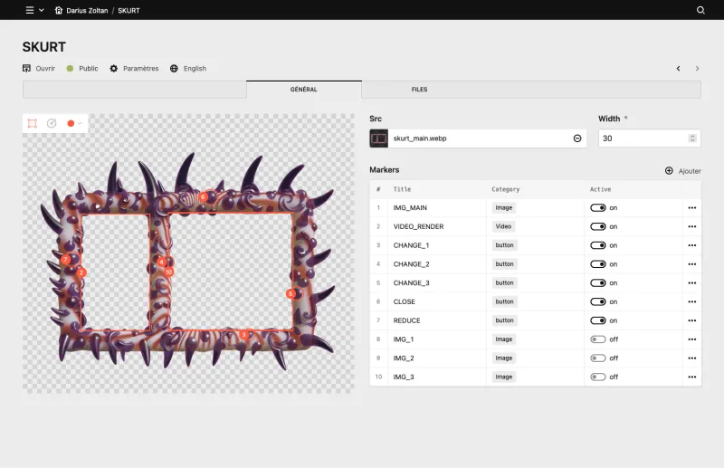 Backend screenshot of dariuszoltan.xyz