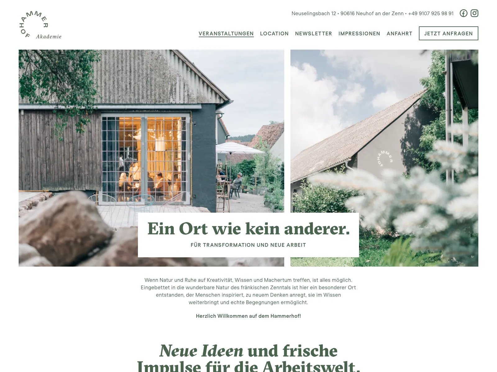 Frontend screenshot of derhammerhof.de