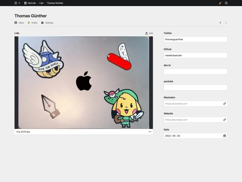 Panel screenshot of devlids.com