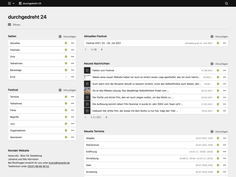 Backend screenshot of durchgedreht24.de
