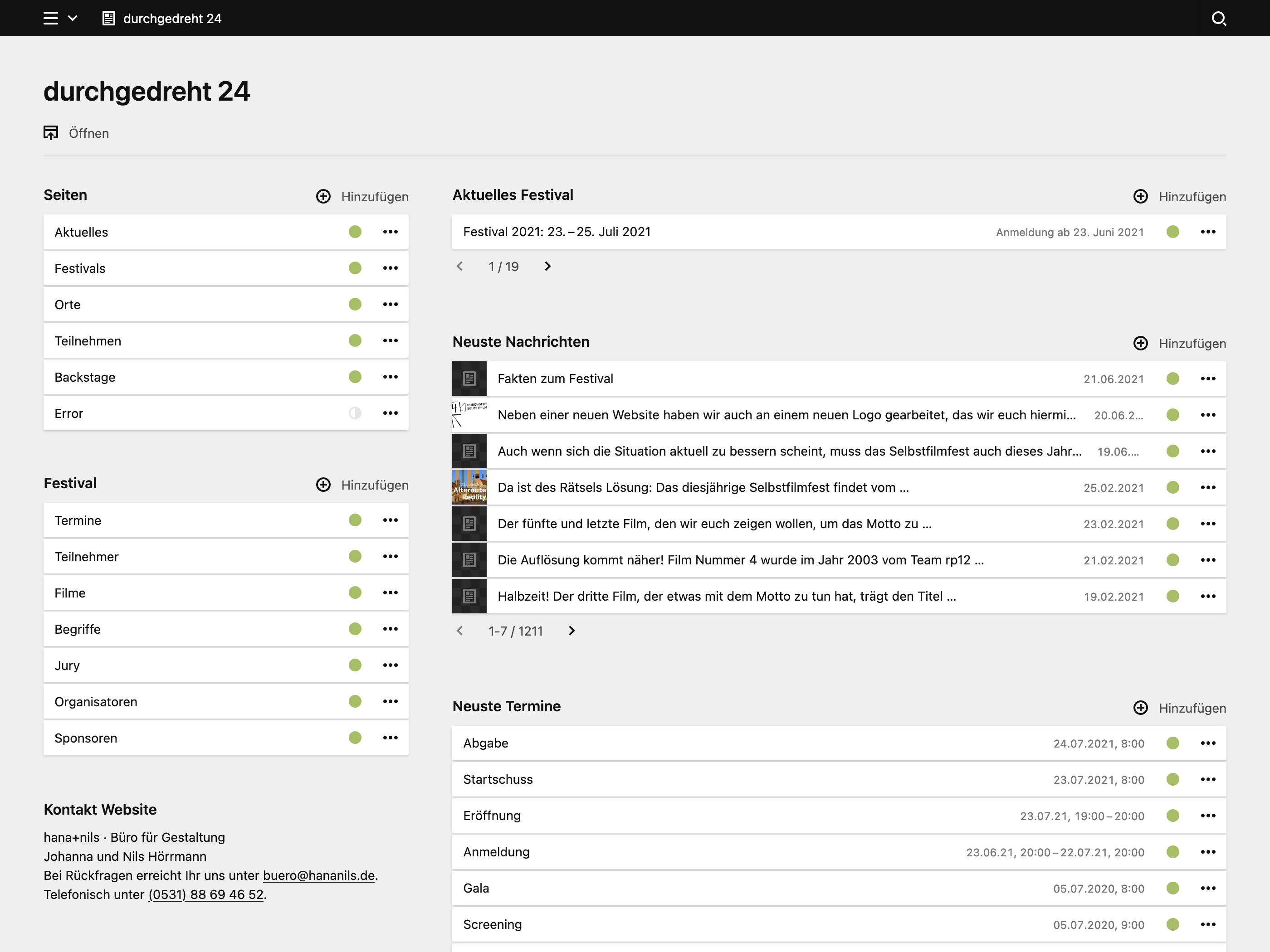 Backend screenshot of durchgedreht24.de