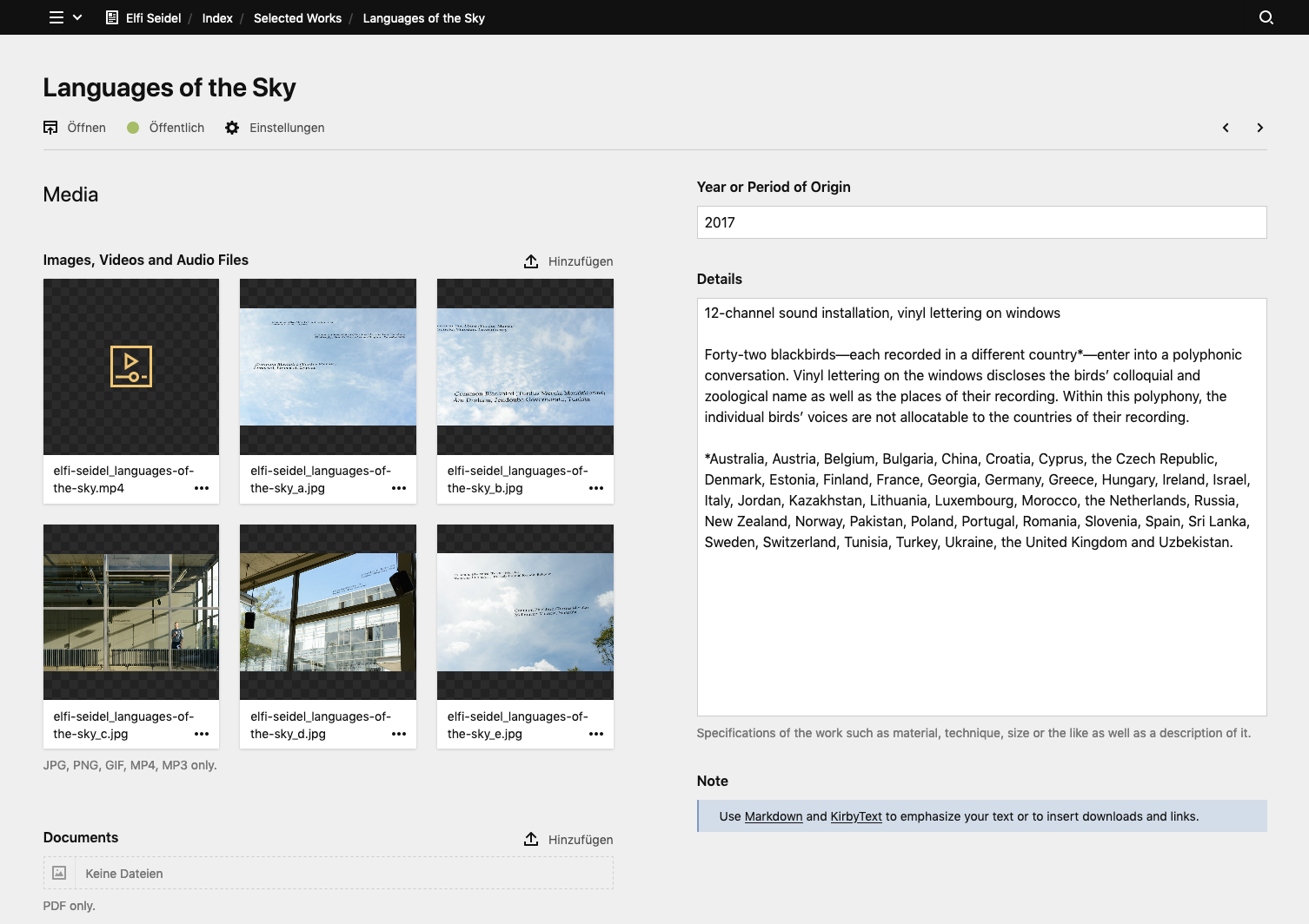 Backend screenshot of elfiseidel.com