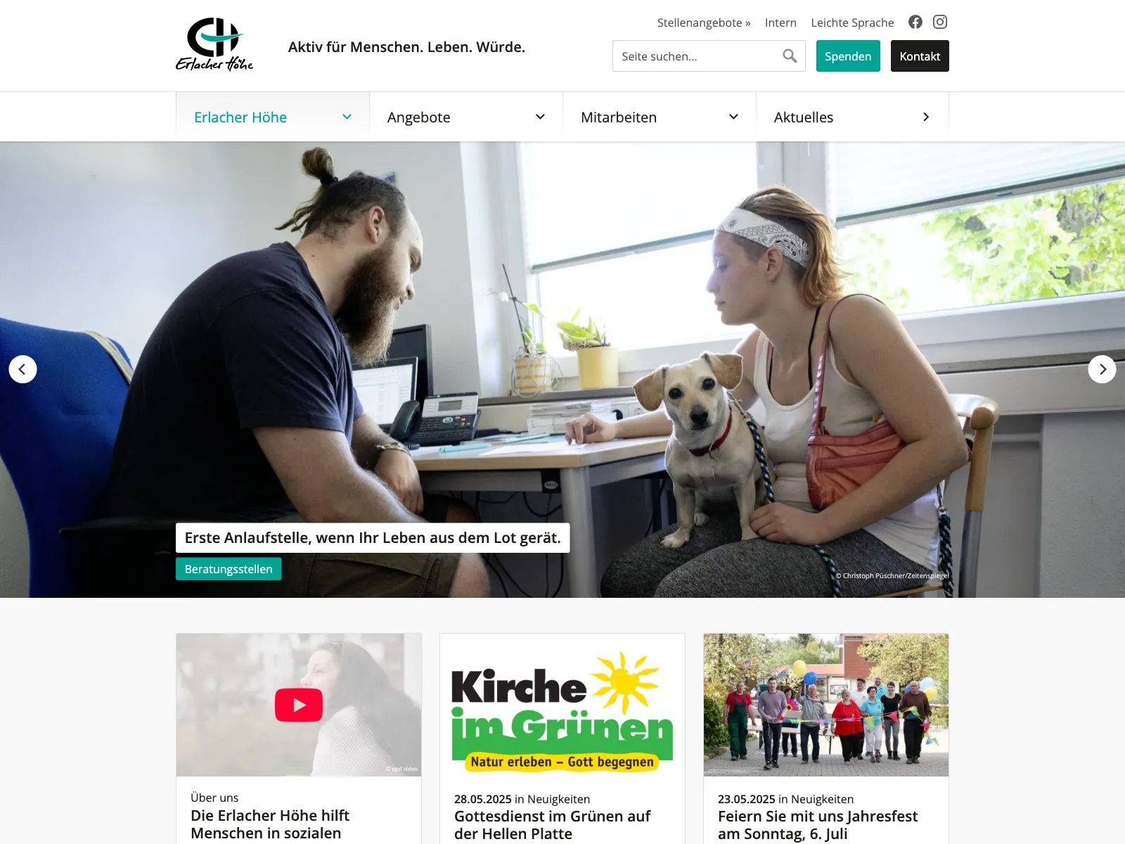 Frontend screenshot of erlacher-hoehe.de