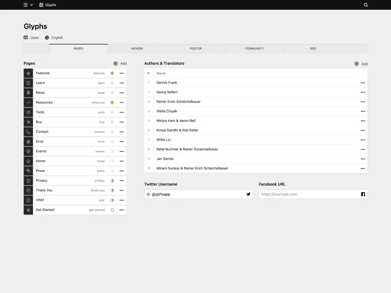 Panel screenshot of glyphsapp.com