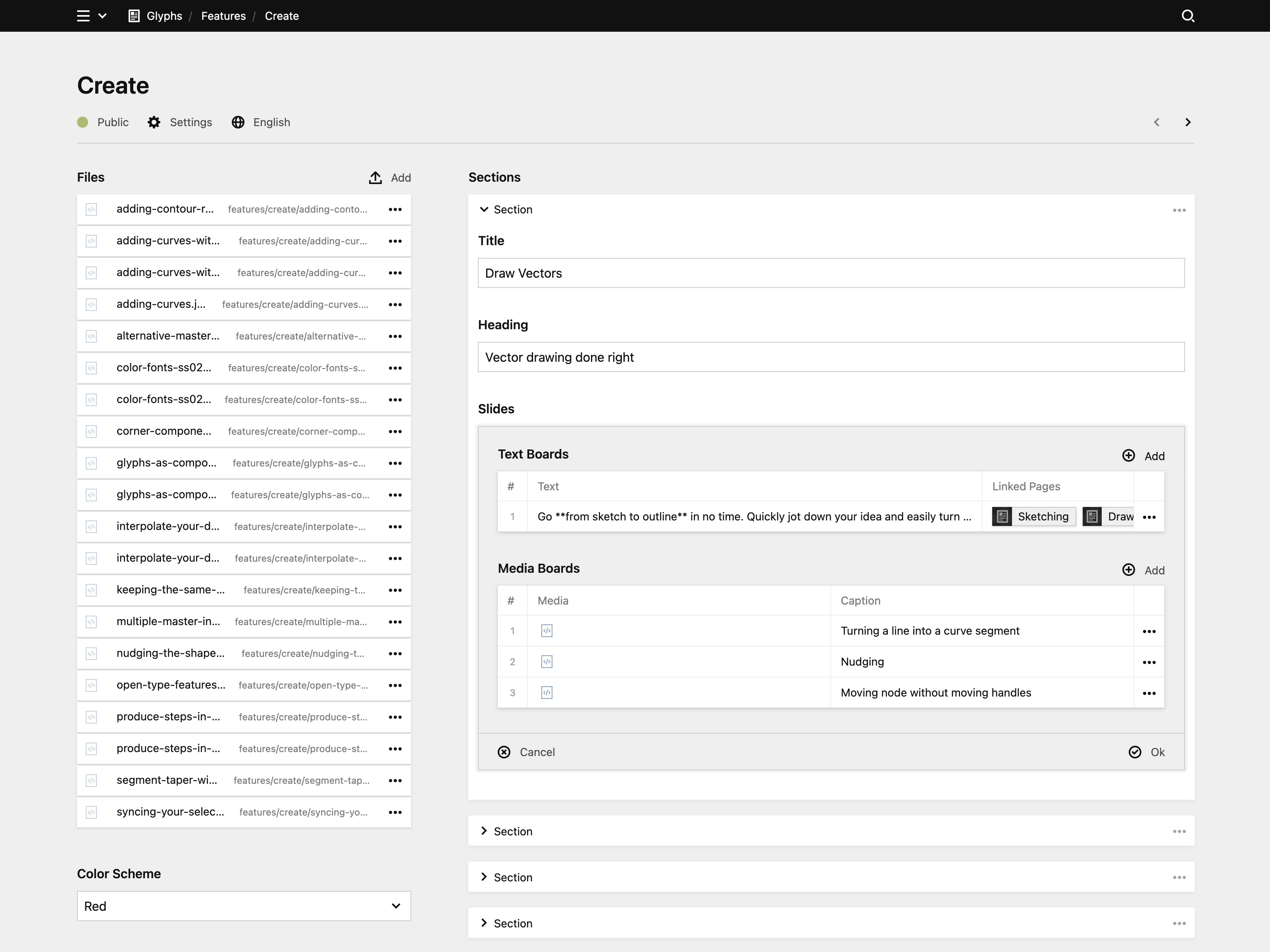 Backend screenshot of glyphsapp.com