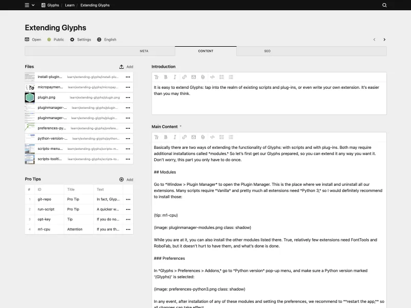 Panel screenshot of glyphsapp.com