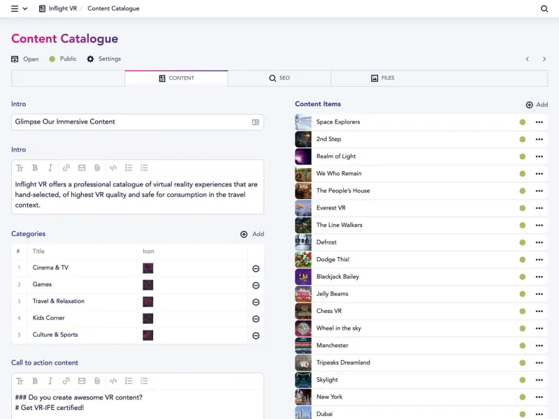 Panel screenshot of inflight-vr.com