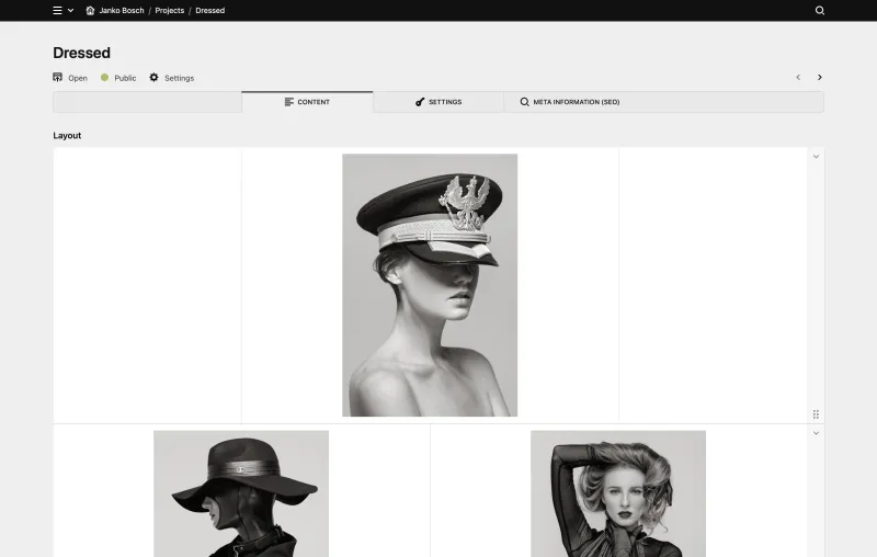 Backend screenshot of jankobosch.nl