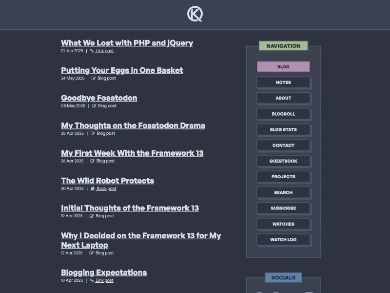 Screenshot of kevquirk.com