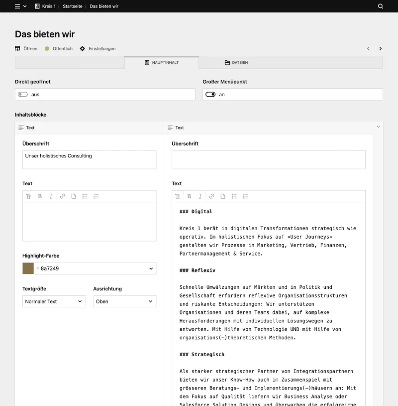 Panel screenshot of kreis1.com