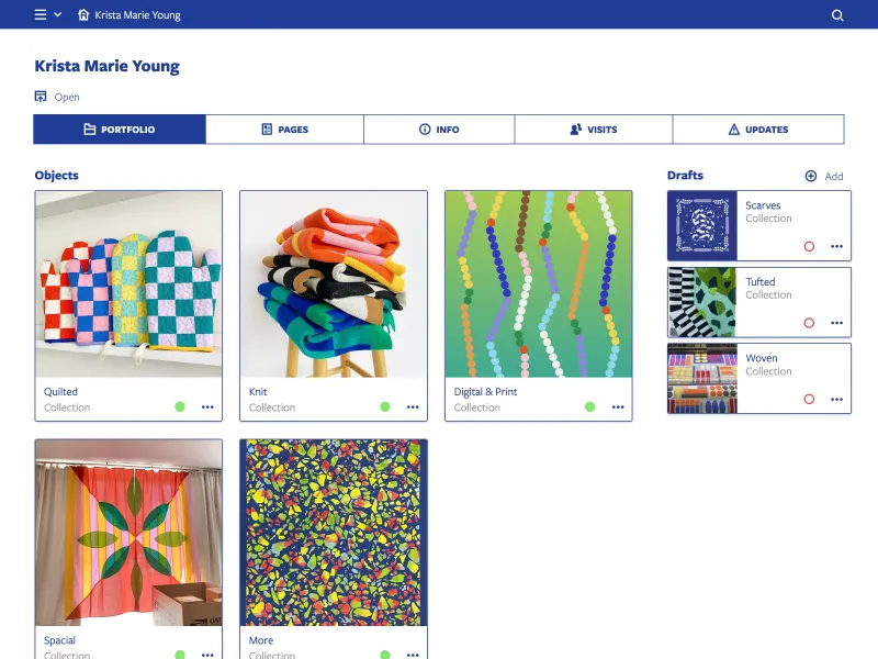 Backend screenshot of kristamarieyoung.com