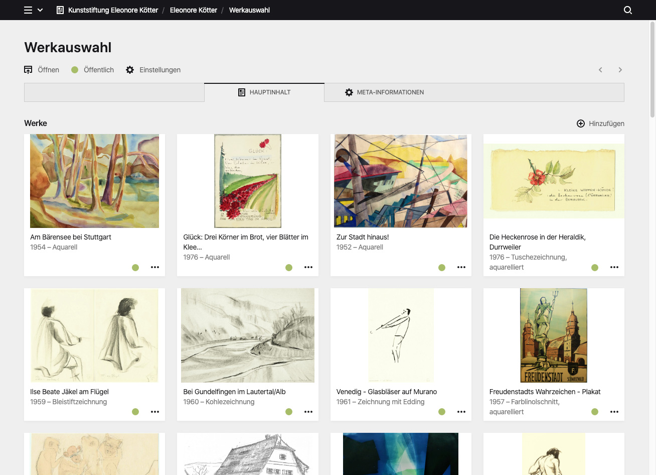 Backend screenshot of kunststiftung-ek.de
