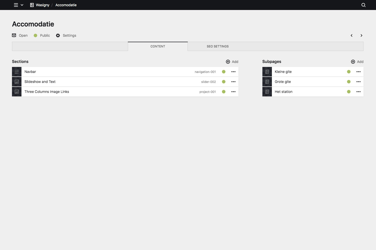 Backend screenshot of lagaredewasigny.com