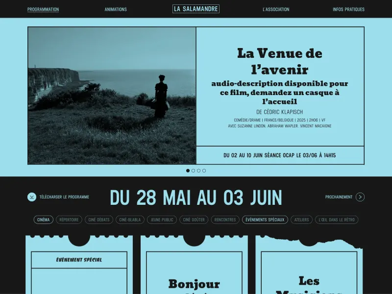 Screenshot of cinemalasalamandre.fr