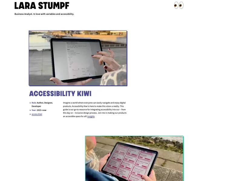 Screenshot of larastumpf.de