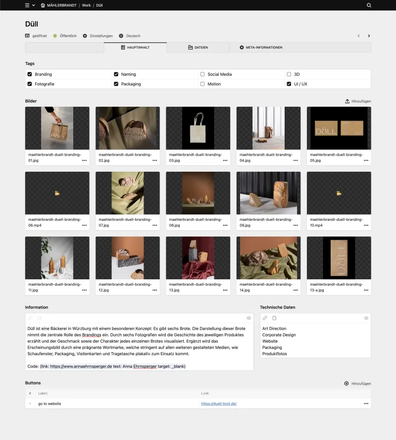 Backend screenshot of maehlerbrandt.com
