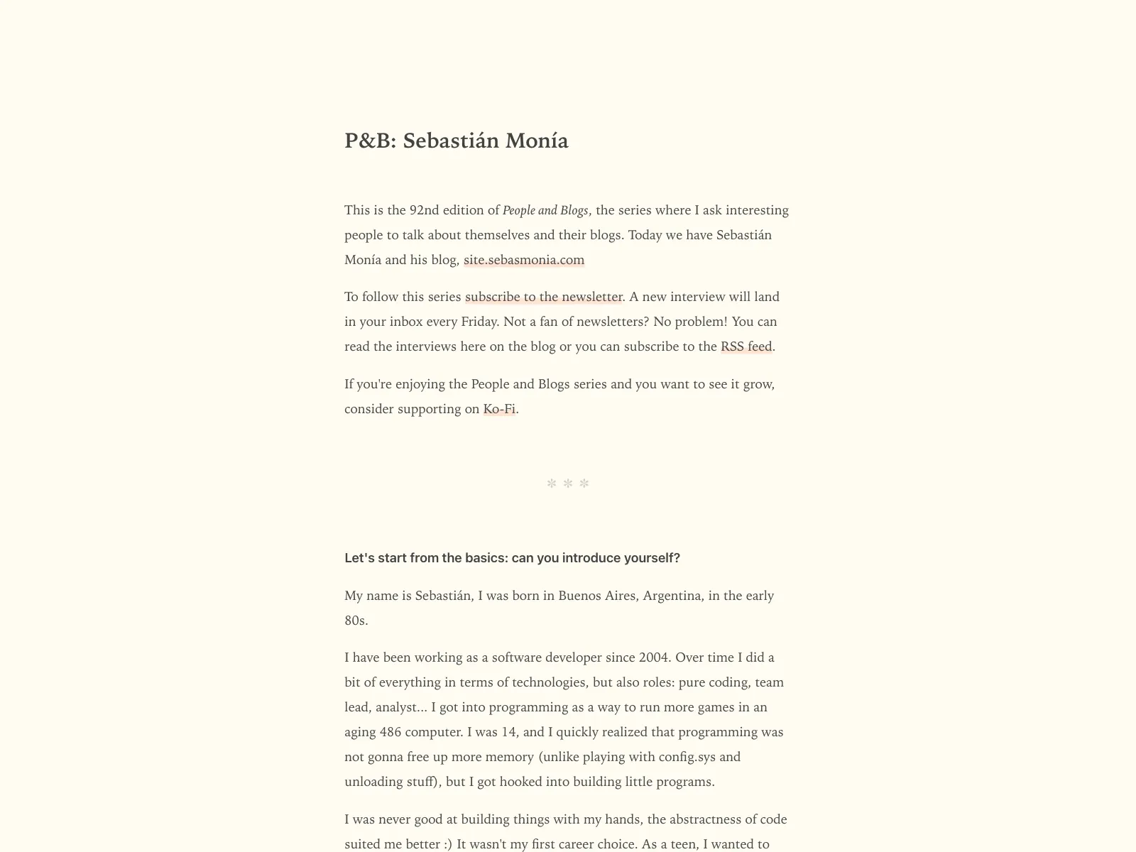 Frontend screenshot of manuelmoreale.com