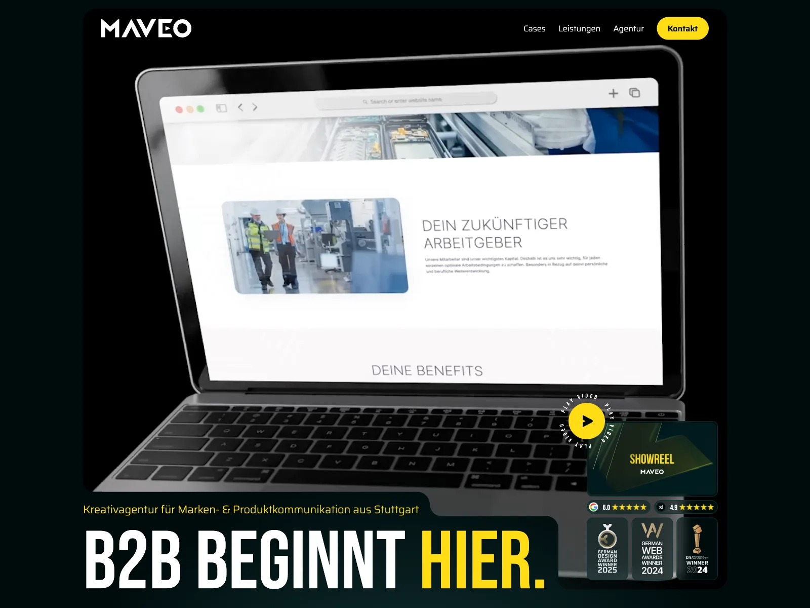 Frontend screenshot of maveo.de