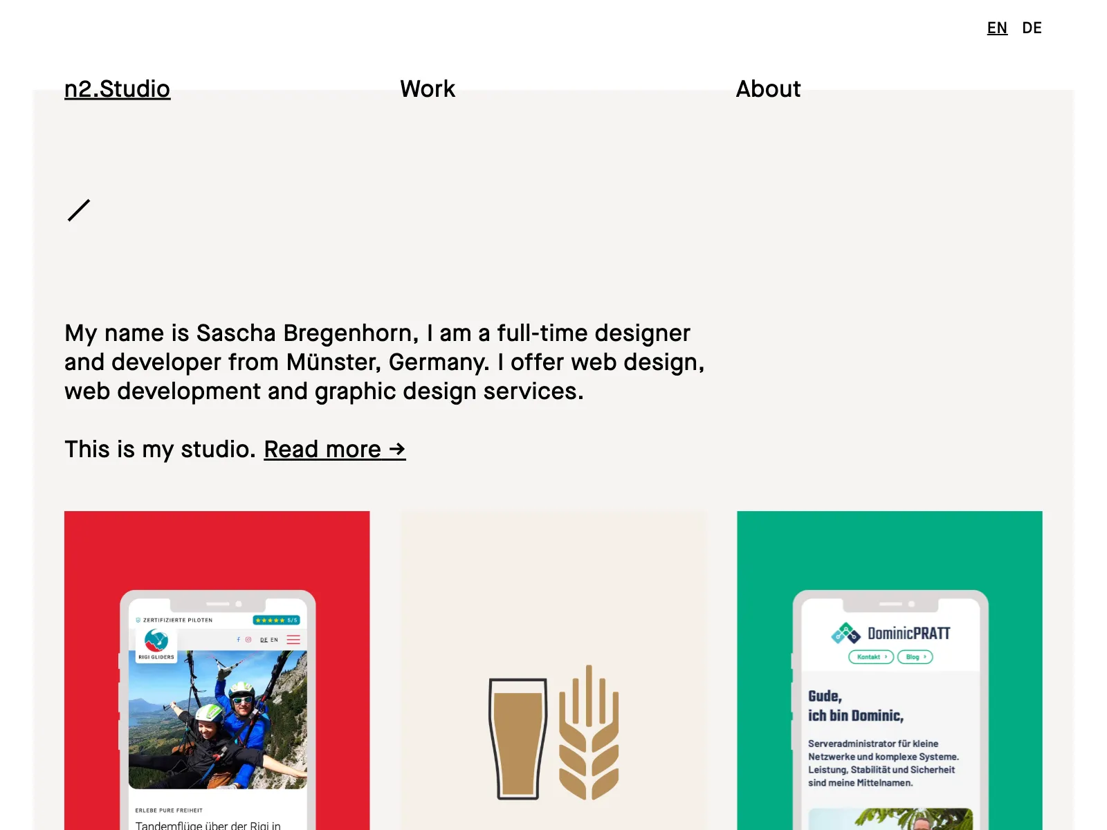 Frontend screenshot of n2.studio