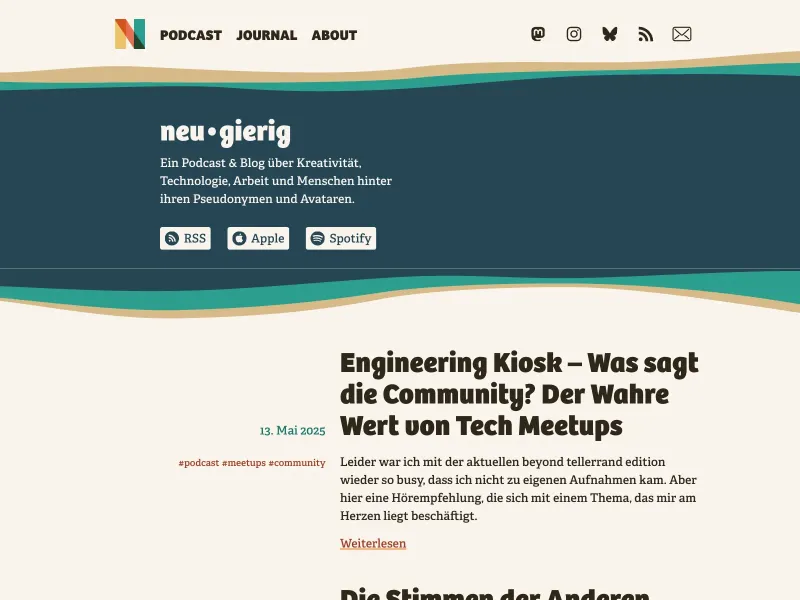 Screenshot of neu-gierig.fm