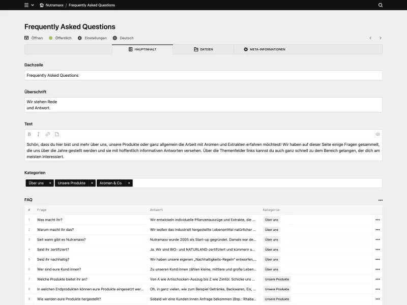 Backend screenshot of naturallymade.com