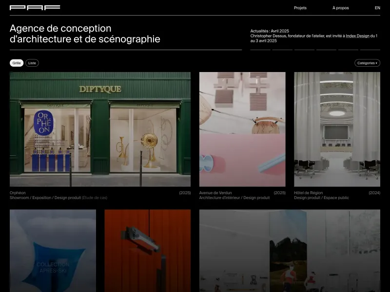 Screenshot of pafatelier.com