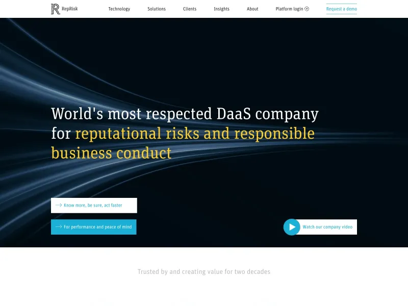 Screenshot of reprisk.com