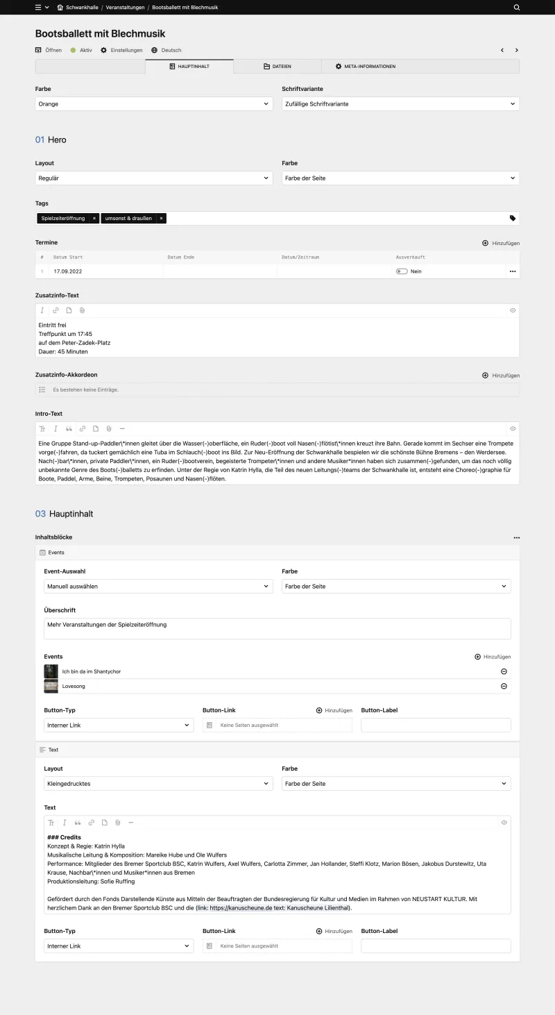 Backend screenshot of schwankhalle.de