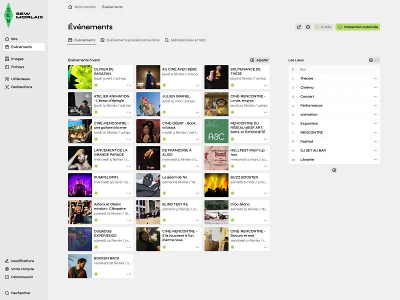 Backend screenshot of sew-morlaix.com