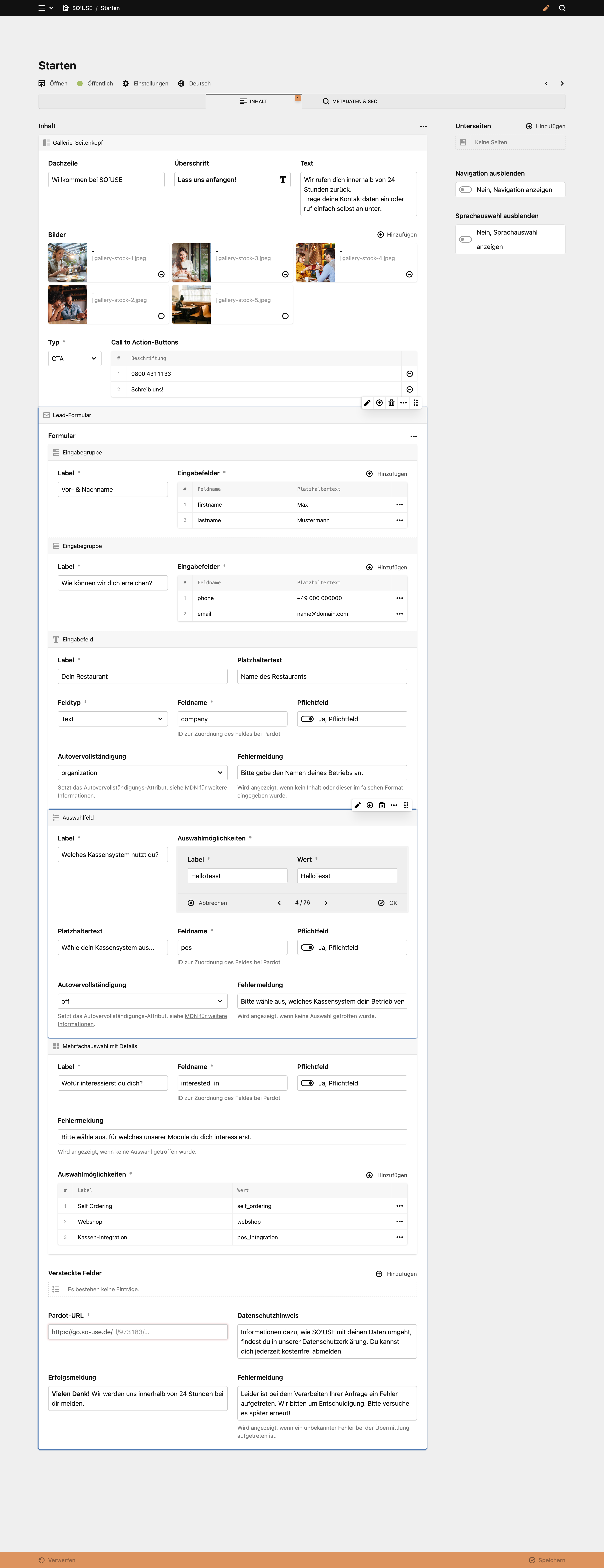 Backend screenshot of so-use.de