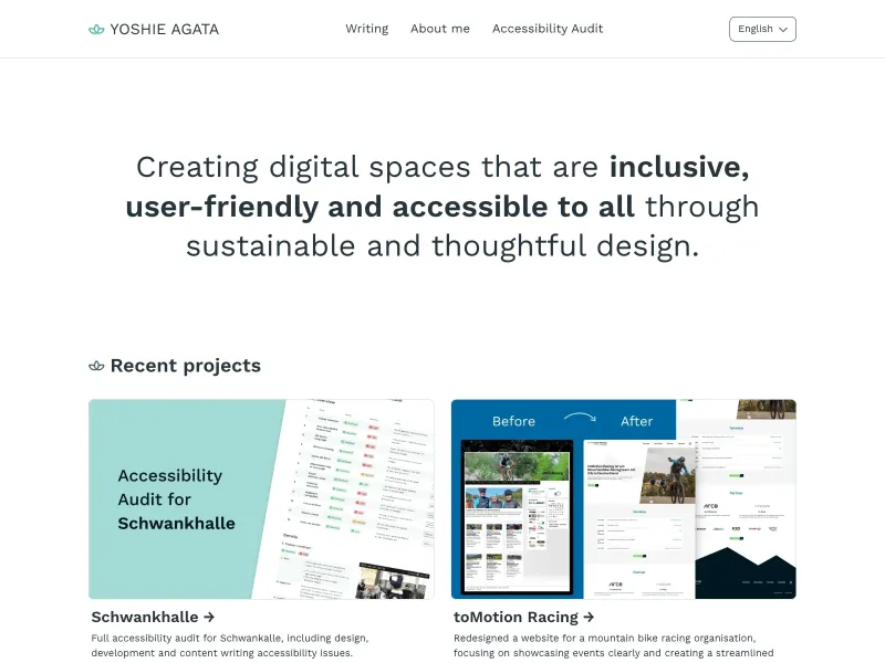 Screenshot of yoshieagata.com